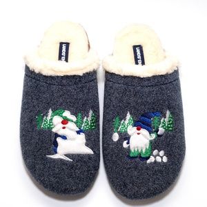 Land's End Gnome Women's Felt Scuff Slippers Size 9 NWOT